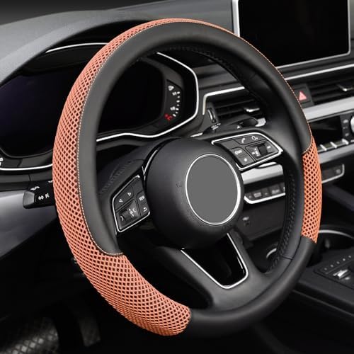 KAFEEK Steering Wheel Cover, Cooling Ice Silk Leather, 15 Inch by KAFEEK
