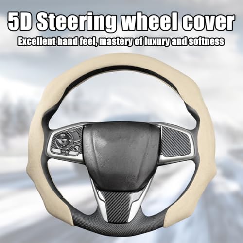 Mandark 15 Inch Car Steering Wheel Cover, Light Yellow - Image 2