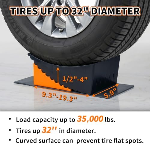 OULEME RV Leveling Block, 2PK Curved Leveler Kit, Dual Axle Trailer - Image 2