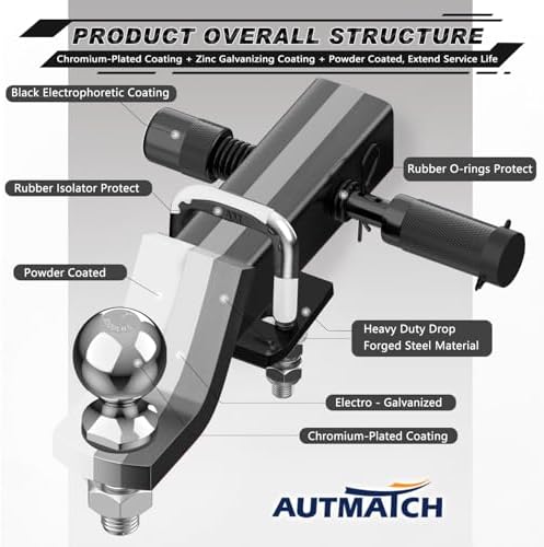 AUTMATCH Trailer Hitch Ball Mount - Image 5