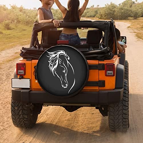 Horse Head Spare Tire Cover Dust-Proof Wheel Tire Cover Fit Trailer, SUV and - Image 4