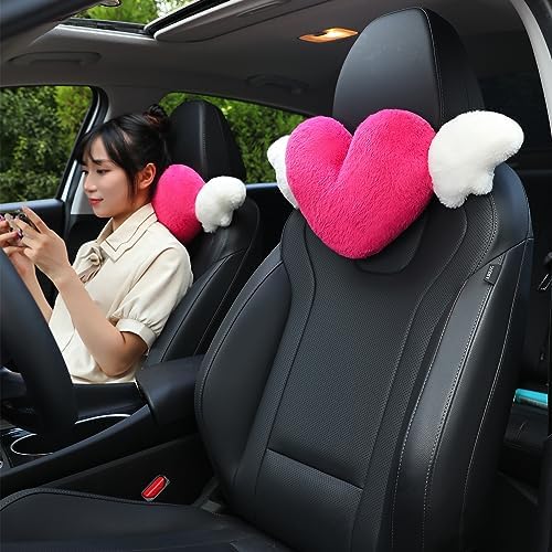 2 Pack Heart Shaped Cute Car Headrest Pillow - Image 3