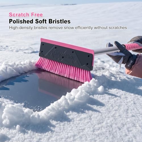 57 Inch Long Snow Brush with Broom Ice Scraper - Image 5