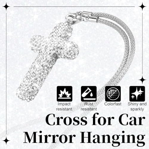 BFXM 2PCS Cross for Car Mirror Hanging - Image 5