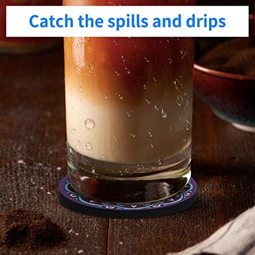 tifanso 2PCS Mandala Non-Slip Car Cup Holder Coasters - Image 5