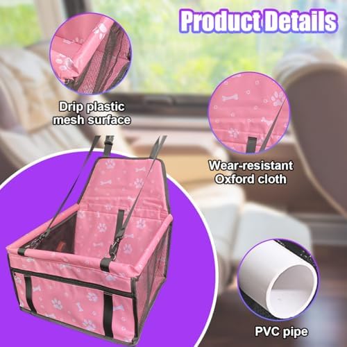 Pet Car Seat, Waterproof Oxford Dog Car Booster Seats - Image 3