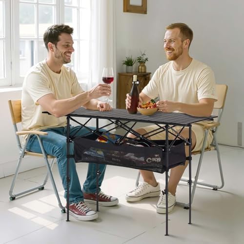 VEVOR Folding Camping Table, Portable Roll Up Side Tables, Lightweight Aluminum - Image 2