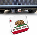 California Flag Receiver Hitch Cover, State of California Republic Flag Bear by Beabes
