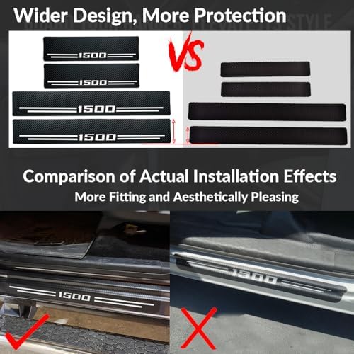Carbon Fiber Textured Car Door Sill Protectors - Image 5