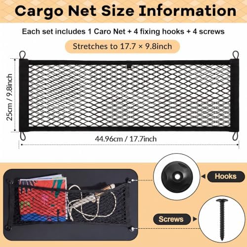 Frienda 2 Pcs Small Cargo Net Boat Storage Mesh Netting, 17.7 X 9.8 Inches - Image 2