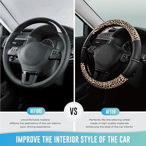 Road Comforts Leopard Steering Wheel Cover - Image 3