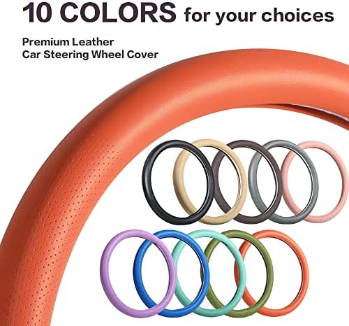 Car Steering Wheel Cover, Universal 15 Inch Premium Leather Car Steering Wheel - Image 5