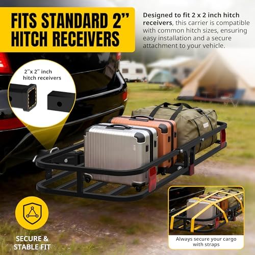 MaxxHaul 70107 53" x 19-1/2" Hitch Cargo Carrier - Image 3