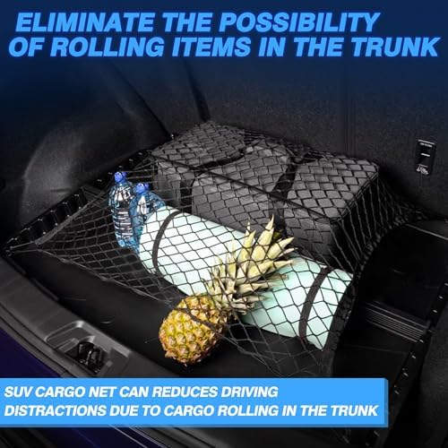 MICTUNING Upgraded 41 x 30 Inch Cargo Net Auto Trunk Rear Cargo Organizer - Image 2