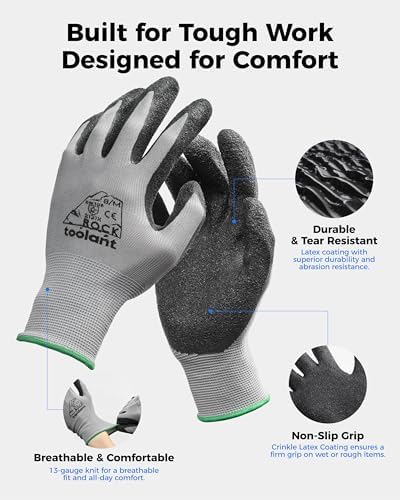 toolant Crinkle Latex Work Gloves, 120 Pairs - Image 2