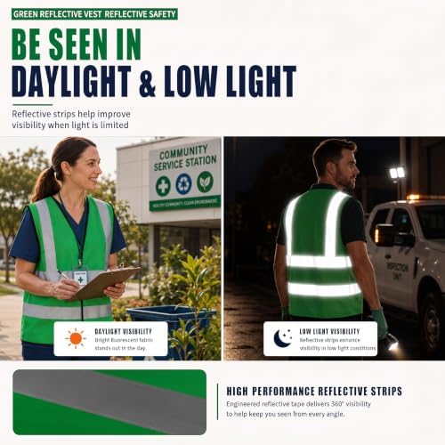 AYKRM 12 colour High visibility viz vest hi vis viz reflective work - Image 3