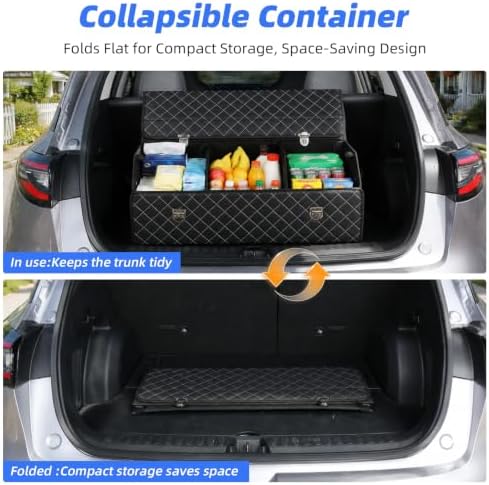 Car Trunk Organizer with Sturdy Faux Leather Lid - Image 4