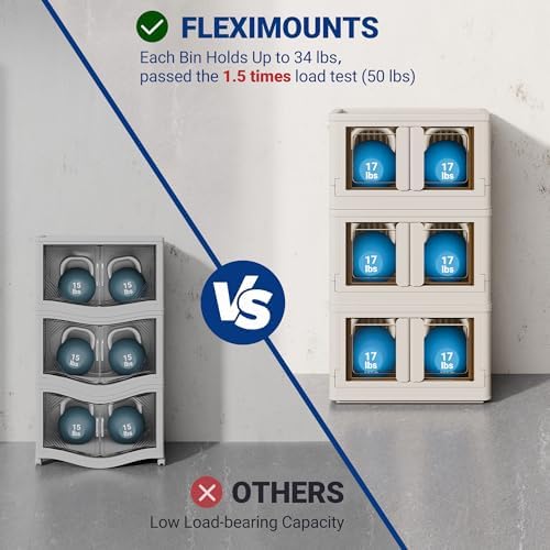 FLEXIMOUNTS 110 QT Stackable Plastic Storage Bins - Image 3