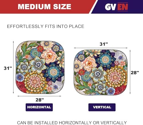 Gven Windshield Sun Shade for Car 2-Piece Foldable Sunshade for Front Windows - Image 2