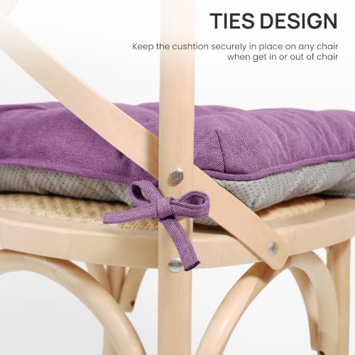 Love's cabin Memory Foam Chair Cushions Set of 4, 15.5 Inch, Light Purple - Image 5