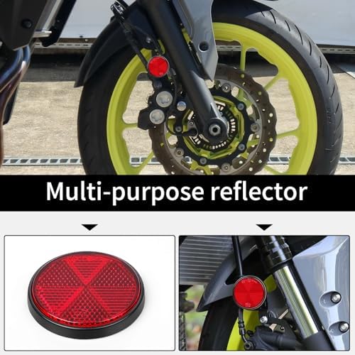 10 Pack 2.36inch Safety Reflectors Red Round Self-Adhesive Reflectors - Image 6
