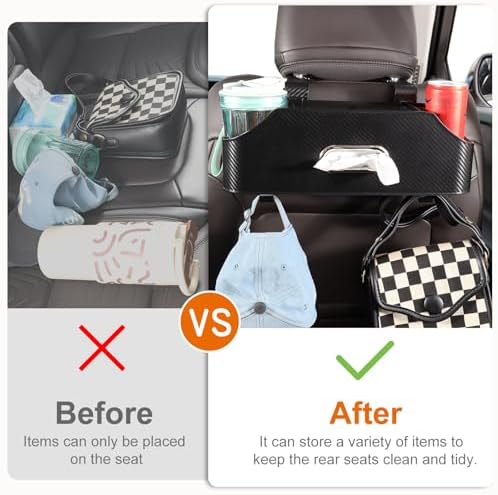 Car Seat Back Cup Holder, 4-in-1 Multifunctional Backseat Organizer - Image 3
