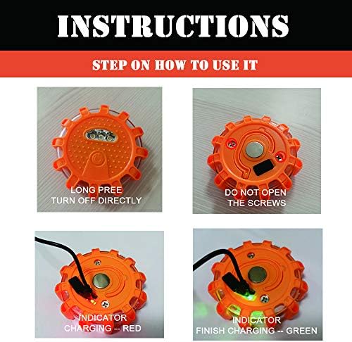 Ecoangel USB-C Rechargeable LED Road Flares Emergency Lights - Image 4