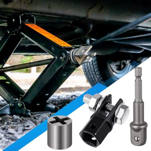 3 Pcs Scissor Jack Adapters Tool Heavy-Duty Universal Jack Socket Adapter - Image 6