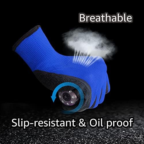 Evridwear Crinkle Latex Rubber Coated Safety Work Gloves - Image 2