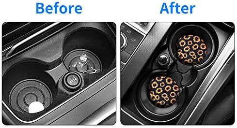 tifanso 2PCS Sunflower Non-Slip Car Cup Holder Coasters - Image 4