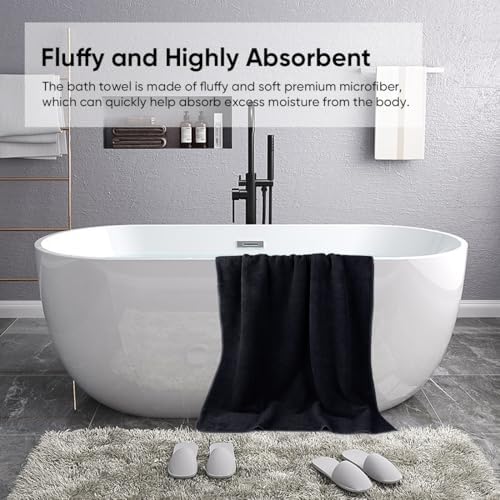 HOMEXCEL Bath Towels 2PK, Microfiber Ultra Soft Bathroom Towel, 27x54 in - Image 4