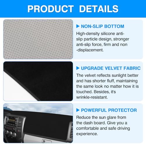 Autorder Dashboard Cover Mat for Toyota 4Runner 2003 2004 2005 2006 2007 2008 - Image 6