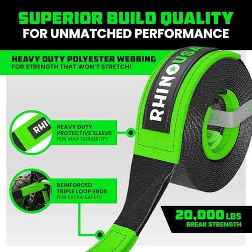 Rhino USA Offroad Recovery Tow Strap - Image 2