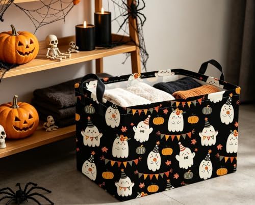 Rectangle Kids Baskets Halloween Basket Cute Storage Bin - Image 5