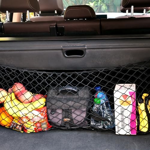 2 PCS Car Rear Cargo Net, Adjustable Elastic Trunk Storage Net - Image 5