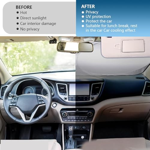 6 PCS Car Window Glass Sunshade Kit, Reflective Full Coverage Windshield & - Image 4