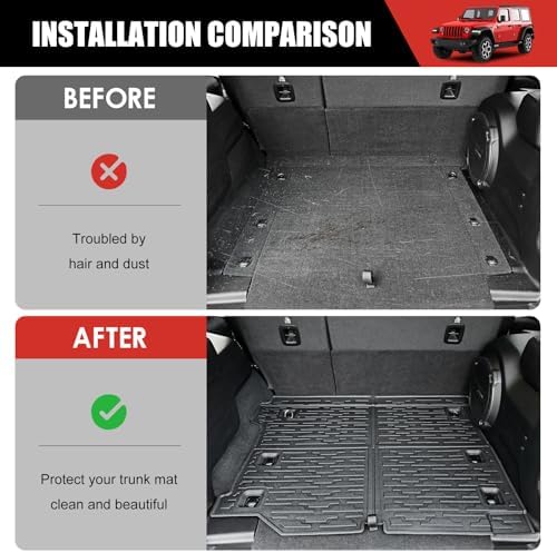 Cargo Mat Compatible with 2018-2025 Jeep Wrangler JL Unlimited 4 Door 4X4 - Image 2