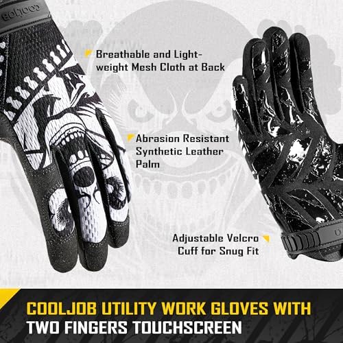COOLJOB Mechanic Safety Work Gloves, Enhanced Anti-Slip Grip Tactical Gloves - Image 2