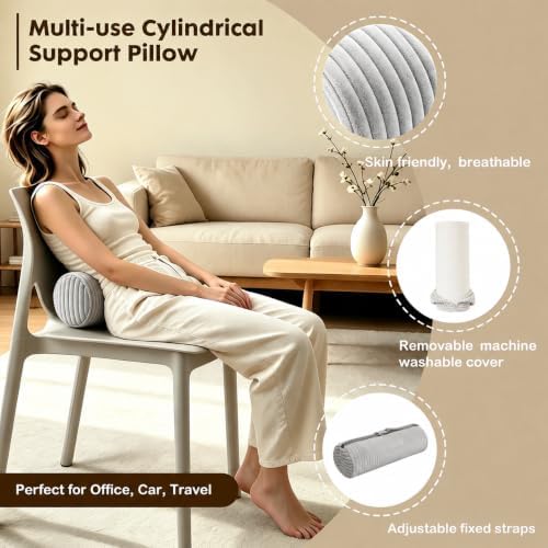 Corduroy Lumbar Roll Support Pillow - Image 3