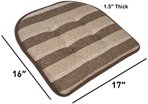 Sweet Home Collection Chair Cushion Memory Foam Pads Tufted Slip Non Skid - Image 3