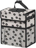 Corduroy Car Trash Can with Lid and Mesh Pockets by Unknown