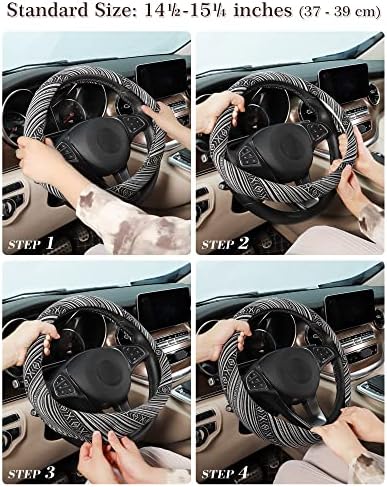 SEG Direct Boho Steering Wheel Cover, Baja Blanket Cloth, Coarse Flax - Image 6