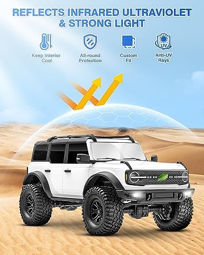 Canvcle Windshield Sun Shade for 2021-2025 2026 Ford Bronco 4 Door Side Rear - Image 2