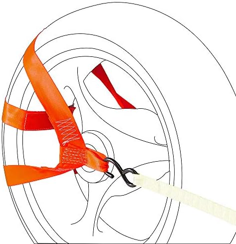 MOTO4U Universal Motorcycle Rear Wheel Tie down Strap in Orange - Image 7