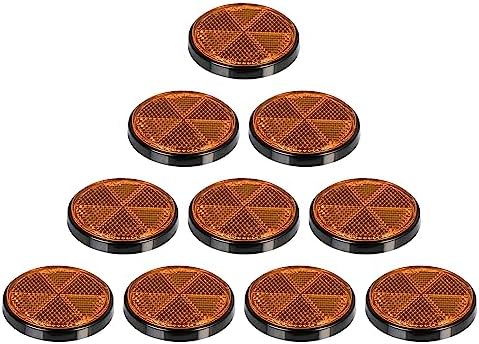 10 Pack 2.36inch Safety Reflectors Yellow Round Self-Adhesive Reflectors by FajerminArt
