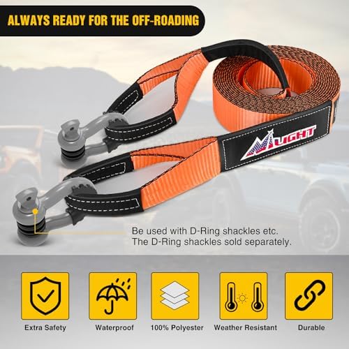 Nilight 3" x 30' Recovery Tow Strap Lab Tested 31, 500lbs Break Strength - Image 4