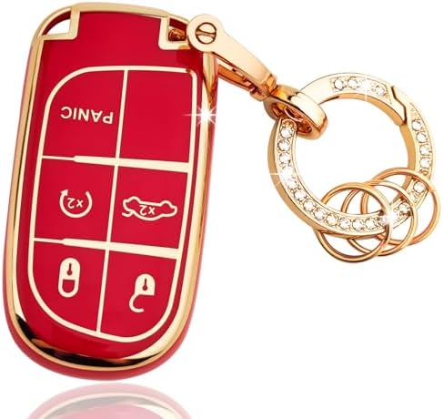 OLLEN TPU Key Fob Cover with Bling Ring, Fit by OLLEN