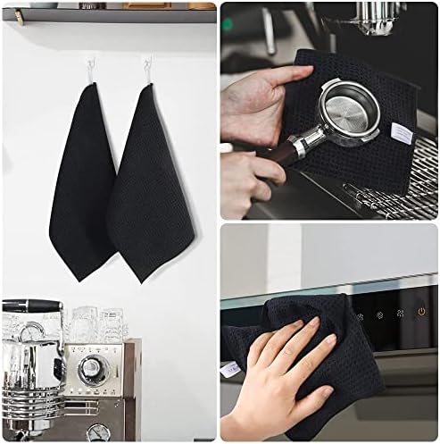 KinHwa Waffle Microfiber Dish Cloths Black Kitchen Towels, Washcloths - Image 6
