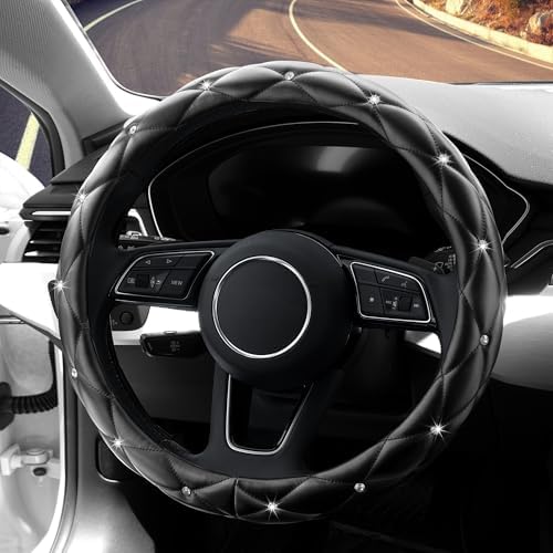 YOGURTCK Diamond Soft Leather Anti-Slip Steering Wheel Cover - Image 3