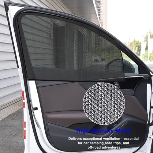 2 PCS Car Window Shades, 19.3"×29.1" Magnetic Vehicle Front Side Window Screen - Image 3